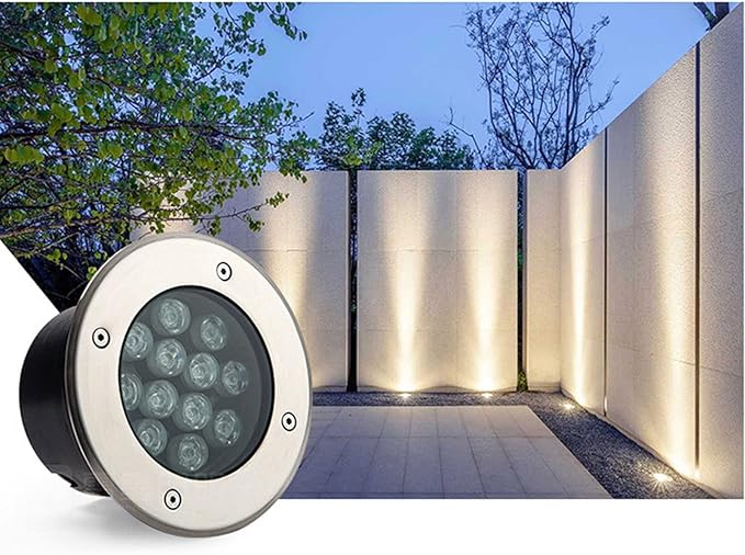 Embedded Round LED Well Lights IP67 Waterproof Landscape Lighting Spotlight for Driveway Deck Step Yard Garden
