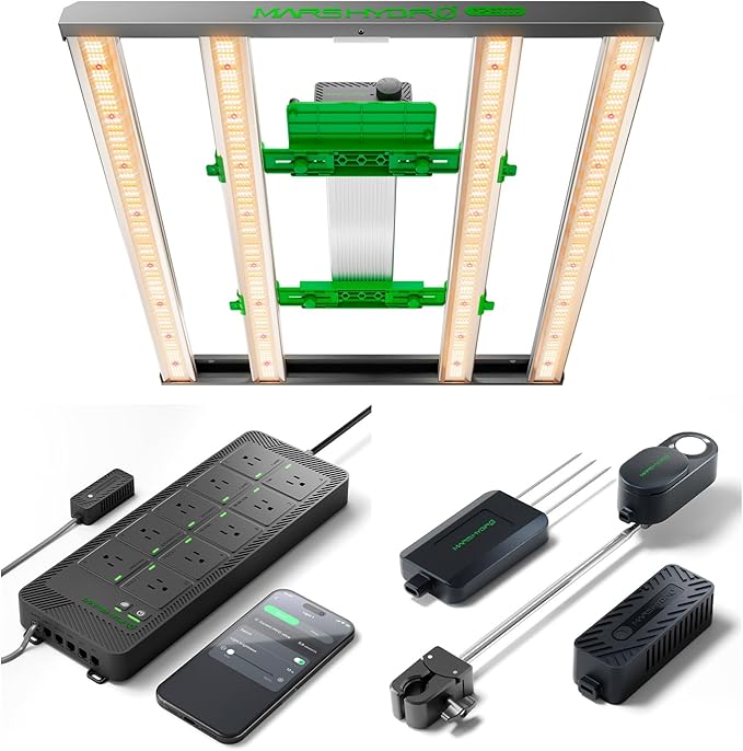 2025 New Version MARS HYDRO FC-E3000 300Watt LED Grow Light 3X3ft Full Spectrum Grow Light Bar and iHub-Pro and Smart Sensor Kit: PPFD CO₂ and Soil Sensors