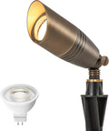 LUTEC Solid Brass Low Voltage Landscape Lighting 12V Heavy Duty Waterproof Landscape Spotlights Bronze Wired Uplights Outdoor Fixtureswith ABS Spike Garden Yard Pathway Tree with MR16 Bulb