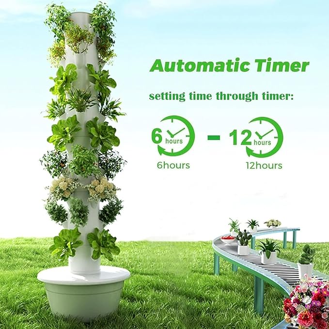 Hydroponics Growing System with Hydrating Pump Adapter and Net Pots - Indoor Smart Garden 7 Layer Design for Efficient Plant Growth
