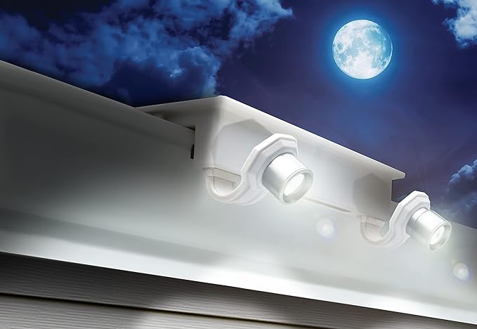 STKR Concepts EZ Home Security Solar Gutter Spot LightWhite