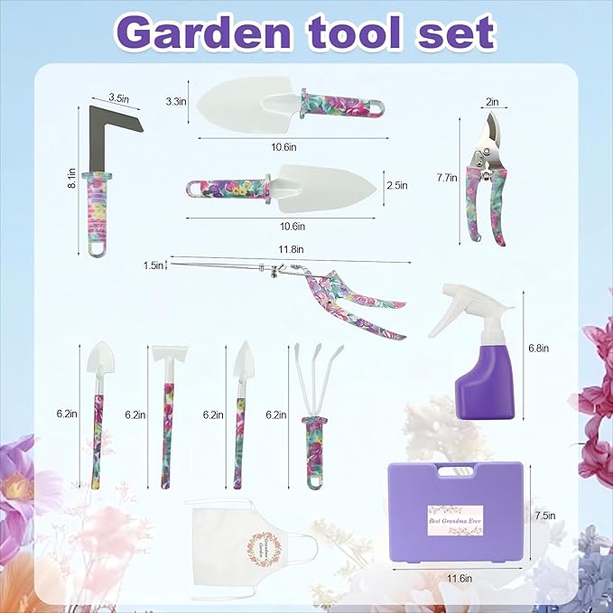 Grandma Garden Gifts Gardening Set Gifts for Grandma Birthday Christmas Mothers Day Unique Gift for Women Outdoor Planting