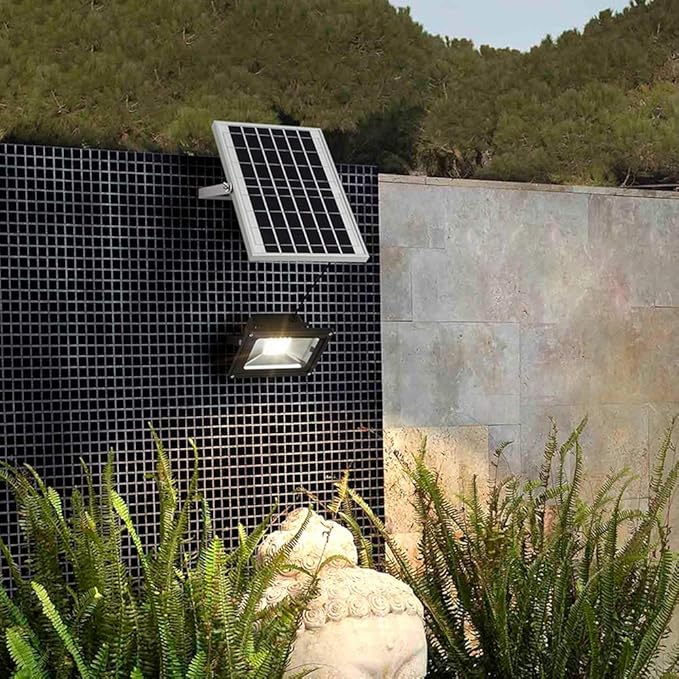 10W/20W/30W/50W LED Solar Waterproof Outdoor Spotlight Courtyard Home Wall Spotlight with High Brightness Aluminum Landscape Emergency Light