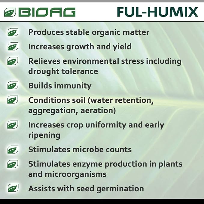 BIOAG Ful-Humix Organic Humic Acid Soil Dry Amendment Increases Yield Nutrient Uptake for All Plants Lawn (300 Grams)