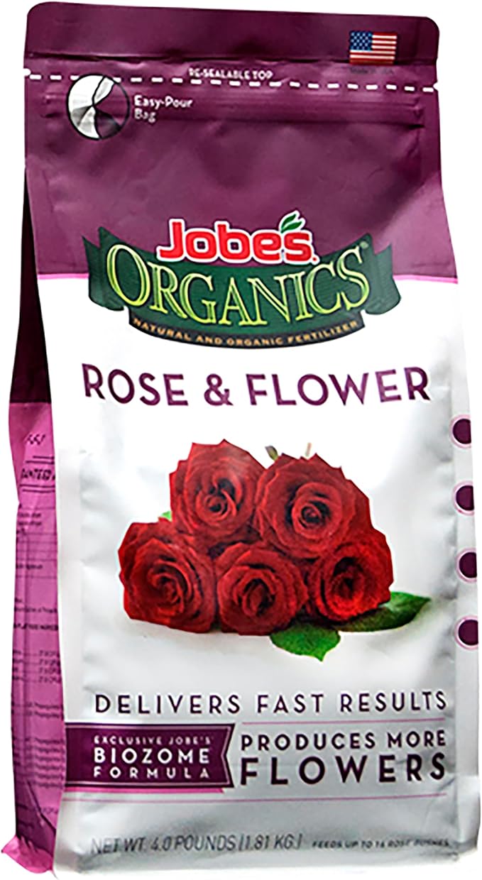 Jobe's Granular Plant Food Flower &amp Rose with Fertilizer Spikes for Azaleas Camellias &amp Rhododendrons Bundle 4lbs &amp 10 Spikes