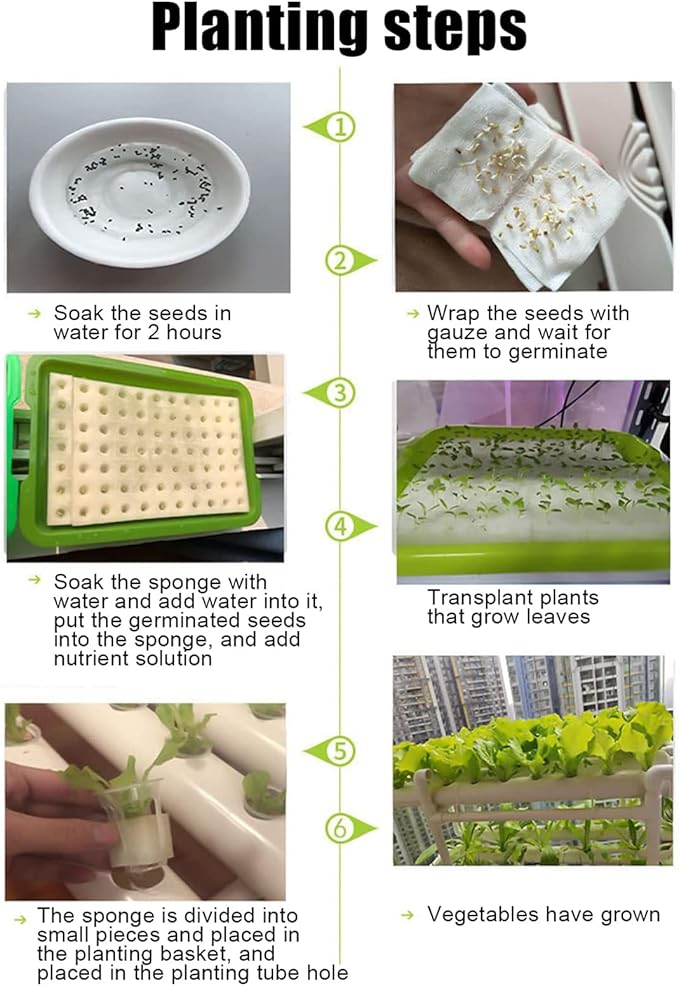 4 Layers 108 Plant Sites Hydroponic Growing System Home Indoor Planting Kit with Water Pump Pump Timer &amp Pulley Foot Hydroponic Grow Kit for Leafy Vegetables