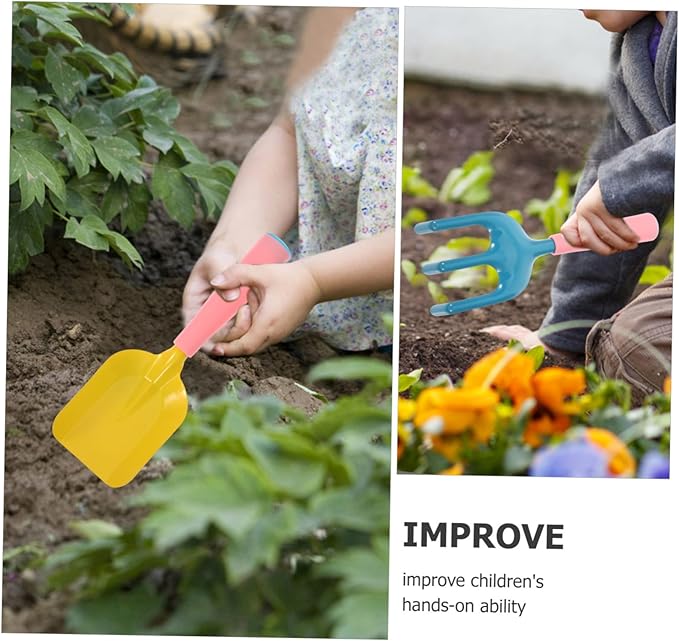 1set Boys and Girls Gardening Tools Set Garden Tool Kit Watering Can Gloves Rake Shovel and Apron for Boys and Girls for and Learning