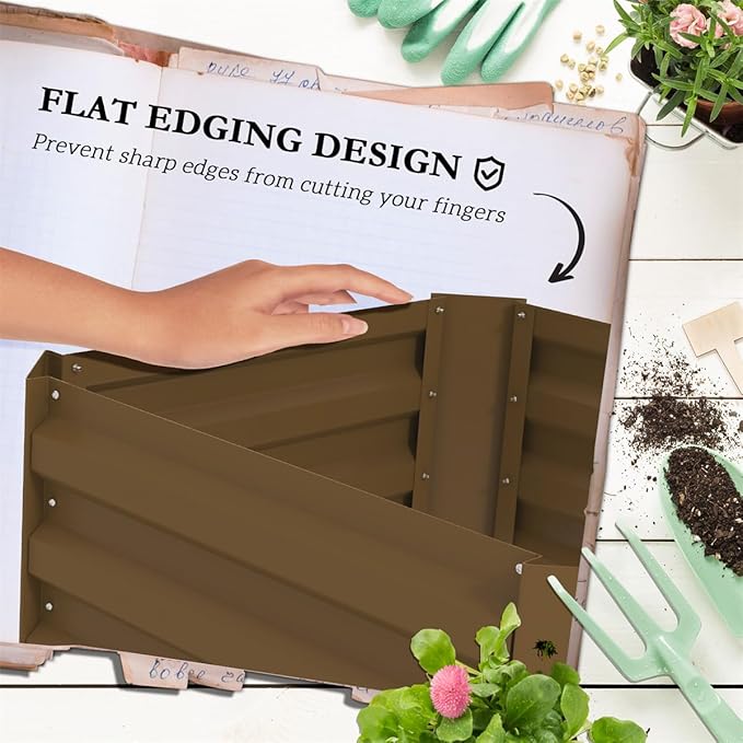 Raised Garden Bed with Trellis Flower Shelf Wood Planter Box 24 W x 24 D x 55 H