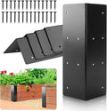 U0U 4 Pcak Raised Garden Bed Corner Brackets11 x 3 x 3 Metal Corner Brackets for WoodBlack Raised Bed Corners with Screws for Vegetable Flower Planter Garden (11 x 3 x 3)