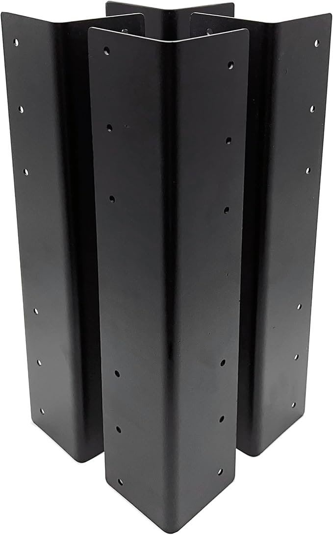 Hi-Flame 4Pcs 17 Garden Raised Bed Corner Brackets with Screws for 20-24 Furniture Flower Vegetable Planter Garden Bed (17 Black Set of 4)