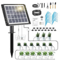 Solar Automatic Drip Irrigation Kit - 25 Timer Modes Smart Watering System for 15 Plants 900ml/min High Flow with IP54 Waterproof 49FT Indoor/Outdoor Garden Kit for Vacation &amp Busy Plant Lovers