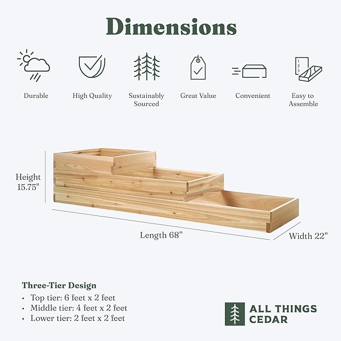 All Things Cedar 3-Tier Raised Garden Planter Bed Box Western Red Cedar Build