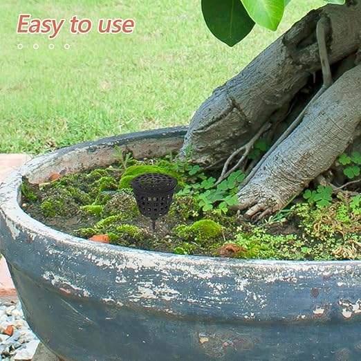 Happyyami 100Pcs Fertilizer Baskets Plastic Portable- Fertilizer Orchid Basket Fertilizer Mesh Basket with Lid Bonsai Fertilizer Box