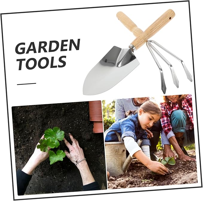 3sets Garden Tools Gardening Tools Set Rake Trowel for Efficient Planting Comfortable Grip for Soil Loosening and Weeding for and Vegetable Planting