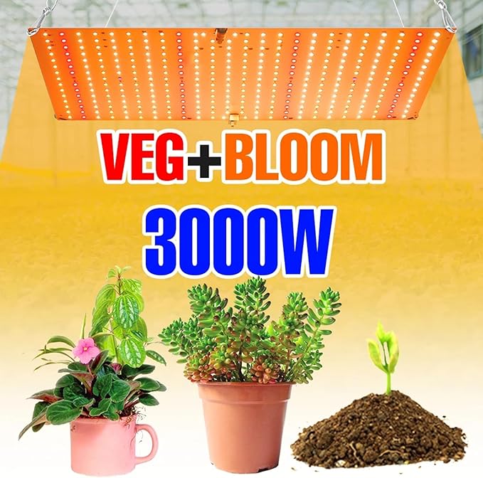 LED Grow Lights 1000W Full Spectrum Grow Light for Indoor Plants LEDs Growing Lamp Ultrathin Panel Phytolamp for Plants Seeding Veg &amp Bloom High PPFD360 LEDs