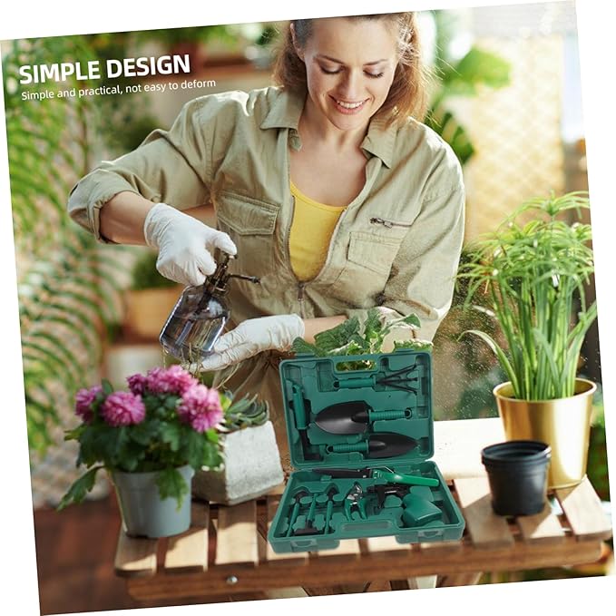Toyvian Gardening Tool Set Kit Rakes Shovels Shears Sprayer Storage Case Tools for Outdoor Planting Vegetable Gardening Supplies
