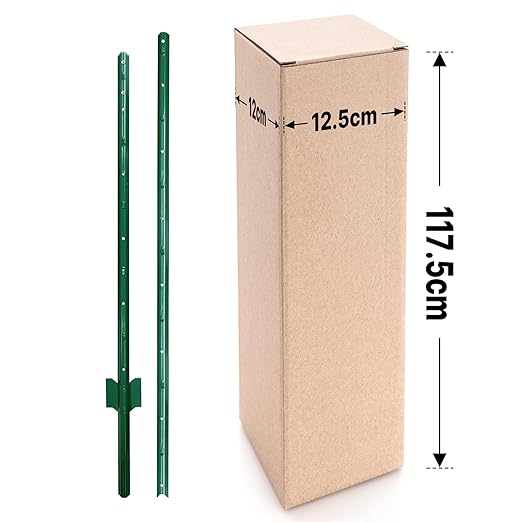 ARIFARO Metal Fence Posts 7 Feet assemblablePack of 10Sturdy Duty No Digging Garden U Post for Wire Fencing Steel Poles for Yard Outdoor