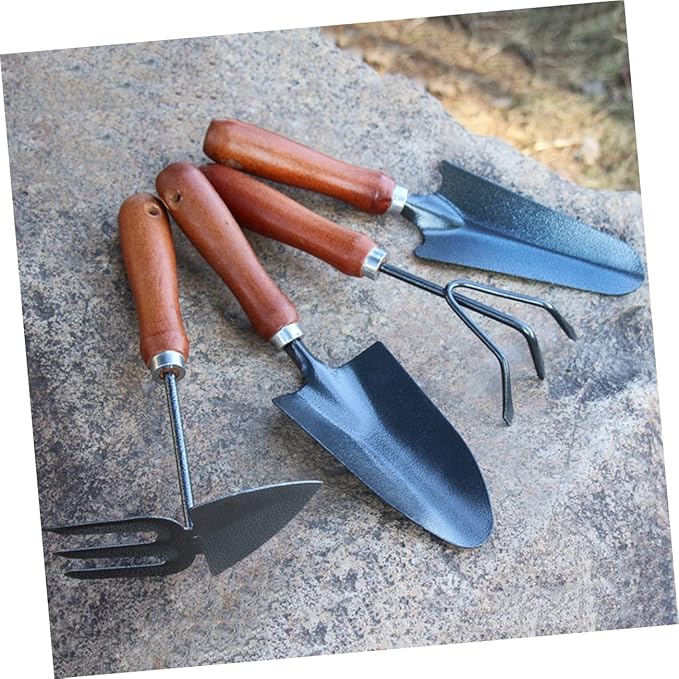 4pcs Mini Garden Tool Set Thicken Iron Shovel for Planting Transplanting and Weeding and Lightweight Gardening Tools for Flower and Vegetable