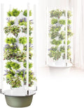 Vertical Hydroponic Tower Garden Hydroponic Growing System Aeroponic Grow Kit for Herbs Fruits and Vegetables with Hydration Pump Adapter Net Pots Timer for Fruits Vegetables and Herbs20pods