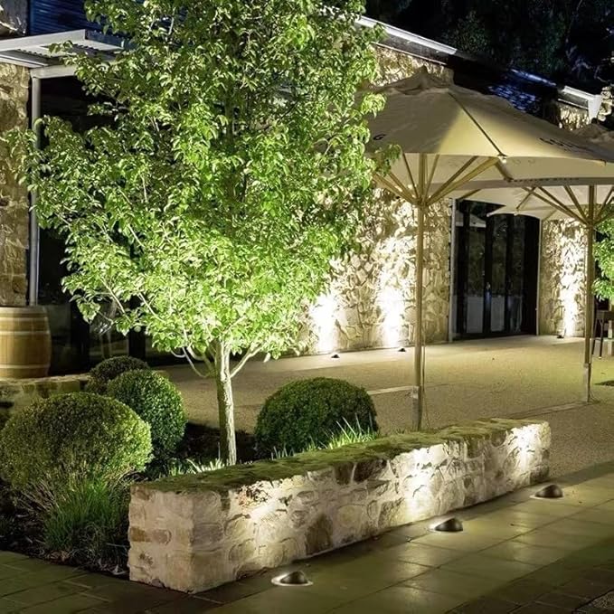 Outdoor Buried Lights - LED Landscape Lights15-60 Degrees Adjustable Design Side Light Spotlight IP67 Waterproof COB Light Source Recessed Ground Lights EasyWarm White Color-10W