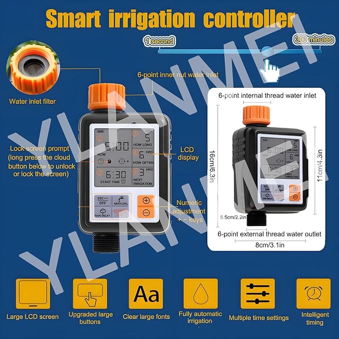 360° Curved Garden Automatic Irrigation System Automatic Drip Irrigation Kits Universal Spray Kit for Garden Plant Watering System 50m/164ft+Timer