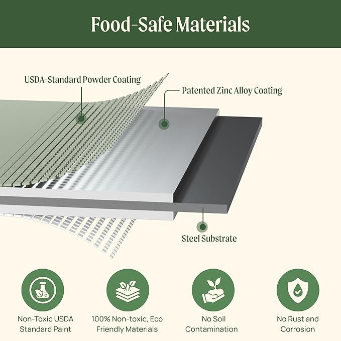Vego garden Classic Rolling Garden Bed – 1.75' Mobile Metal Raised Garden Bed for Patio Deck Balcony – Deep Planting Space Durable &amp Easy to Move (Olive Green 1.75'X8')
