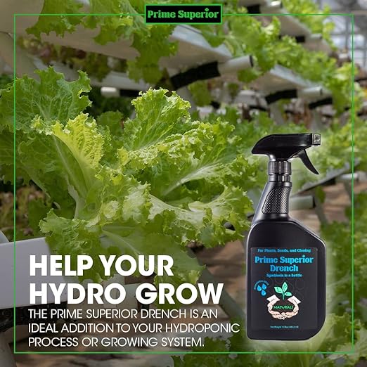 Drench Spray (15 fl.oz) – Plant inoculant &amp Growth Stimulant. Safe for Family Pets &amp Environment. Organic Compliant for Vegetable Gardens lawns &amp House Plants. Indoor &amp Outdoor use.