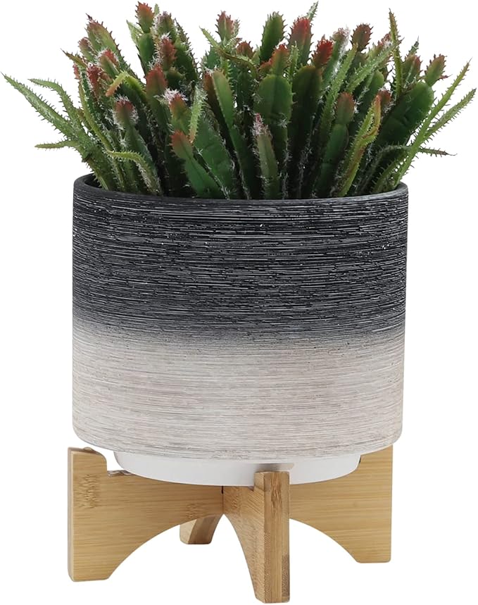 Generic  S2 810 Planter ON Wooden Stand Gray