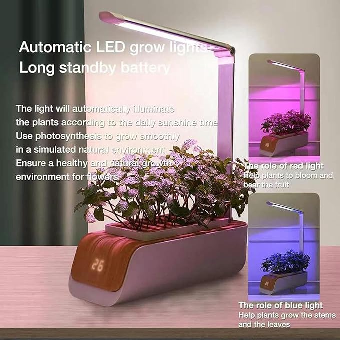 Hydroponic System Plant Growth Light Automatic Filling Light Water Level Notice Indoor Lettuce Culture Kit for Hydroponics Succulent Etc.