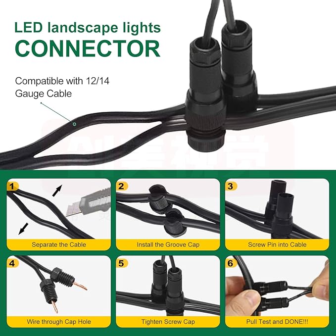 12W Low Voltage Landscape Lights LED Landscape Lighting with Connectors and Spike Stand 12V 24V Outdoor Spotlights Yard Garden Pathway Lights 1200LM Waterproof Warm White Light (16Pack)
