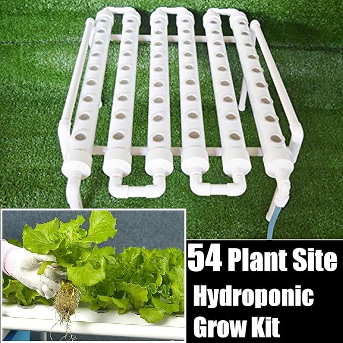 54 Holes Hydroponic Piping Grow Kit Planting Tools Gardening System Nursery Pot Hydroponic Soilless Plant Growing Systems Vegetable Planting Grow Kit Rack 100-240V