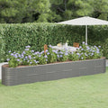 Large Oval Raised Garden Bed Planter Powder-Coated Steel Outdoor Planter Box for Vegetables Flowers Herbs Rust-Resistant Elevated Garden Bed for Patio