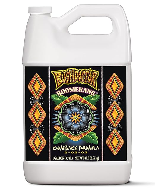 FoxFarm Bush Doctor Boomerang - 2-0.2-0.3 Comeback Formula - Microbial-Based Liquid Plant Fertilizer for Root Zone Support Immediate Nutrient Uptake - Helps Plants Recover from Abiotic Stress-1Gallon