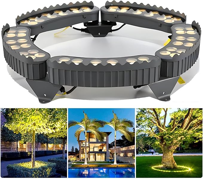 Outdoor Landscape Spotlights Small LED Ring Tree Light Garden Lighting for Courtyards Driveways Park Lawn(White LightPack of 5)