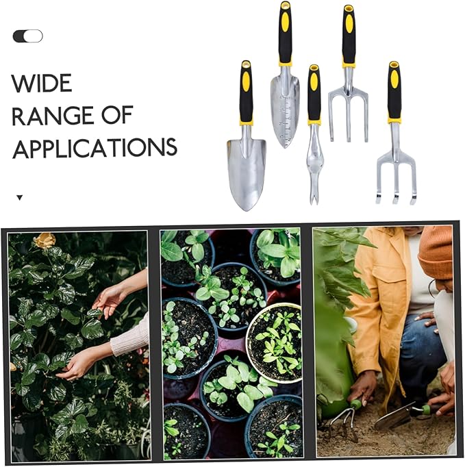 TOYANDONA 1set Ergonomic Gardening Tool Set Comfortable Grip Includes Hand Trowel Garden Spade and Cultivator for Planting and Transplanting Balconies and Gardens