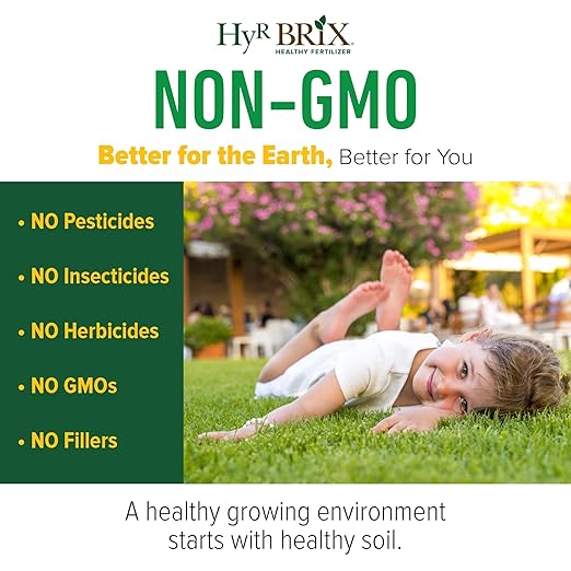 HyR BRIX Slow-Release 22-7-7 Lawn Fertilizer 45lb Bag - Lawn Food with Essential Micronutrients - Promotes Dense Healthy Grass &amp Long-Lasting Green - Covers 5600 Sq Ft