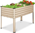 Best Choice Products 48x24x30in Galvanized Raised Garden Bed Metal Elevated Planter Box Vegetable Garden for Backyard Patio Balcony - Beige