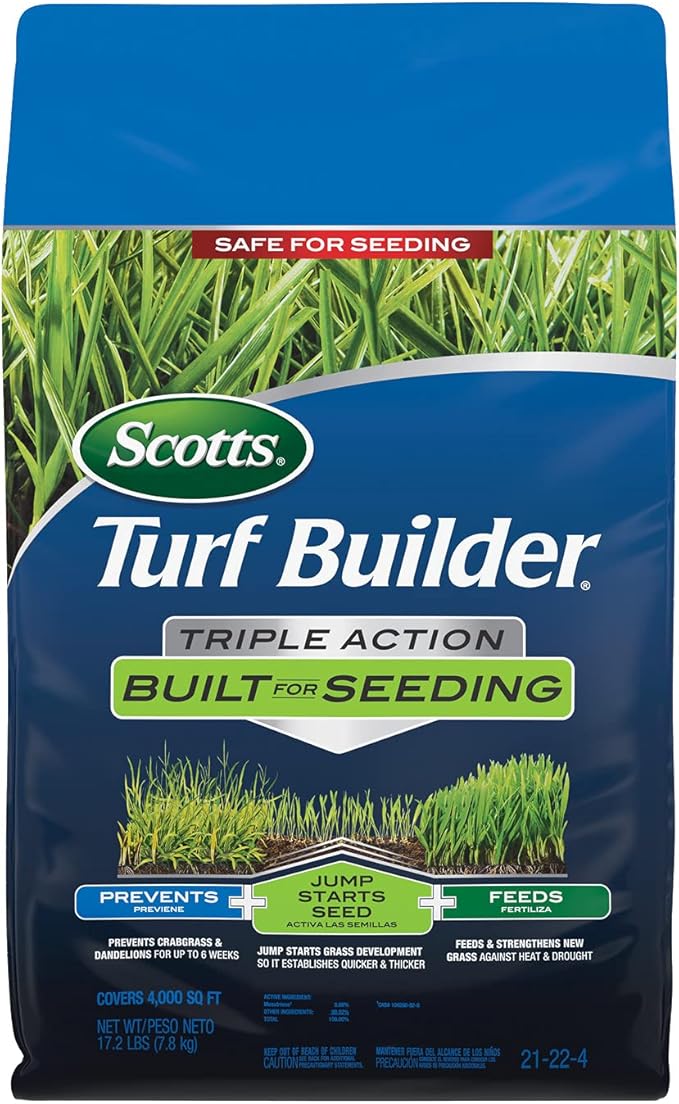 Scotts Turf Builder Triple Action Built For Seeding Weed Preventer and Fertilizer for New Lawns 4000 sq. ft. 17.2 lbs.
