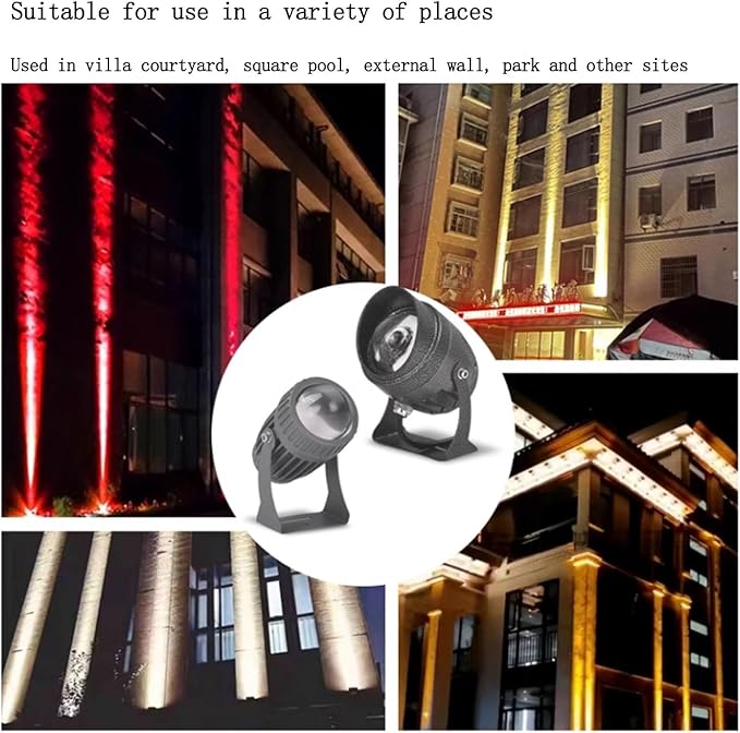 Outdoor Spot Lights - Long Distance Floodlight 10W Rotating Narrow Spotlight Led Beam Light IP65 Waterproof Wall Washer Outdoor Architectural Wall Lamp LED Landscape Lighting(GreenA-(AC85-265V))