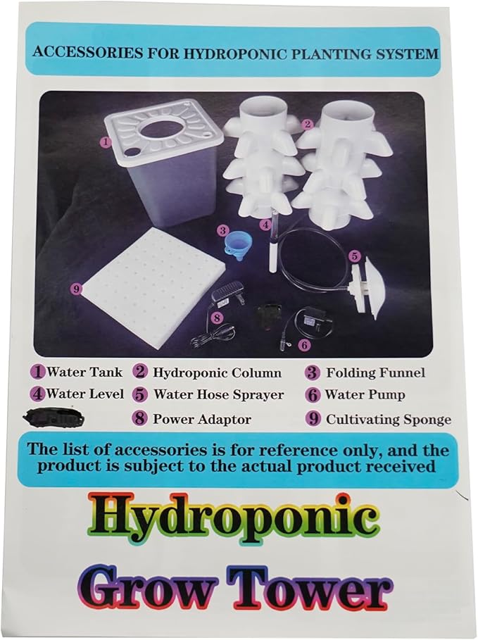 30 Plant Hydroponic Growing System Kit - Indoor Outdoor Smart Garden Tower with Silent Water Pump Soilless Vertical Design for Vegetables Herbs &amp Fruits Space Saving White
