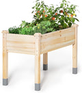 MIXC Wooden Raised Garden Bed with Legs 32”L X 16”W Elevated Reinforced Large Planter Box for Vegetable Flower Herb Outdoors - Beam and Column Structure - Unmatched Strength Outlast