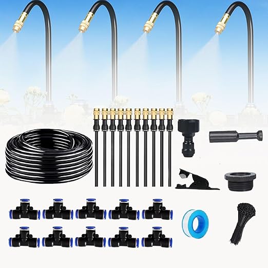 360 Curved Garden Automatic Irrigation System Automatic Drip Irrigation Kits Universal Spray Kit for Garden Plant Watering System (32.8 FT)