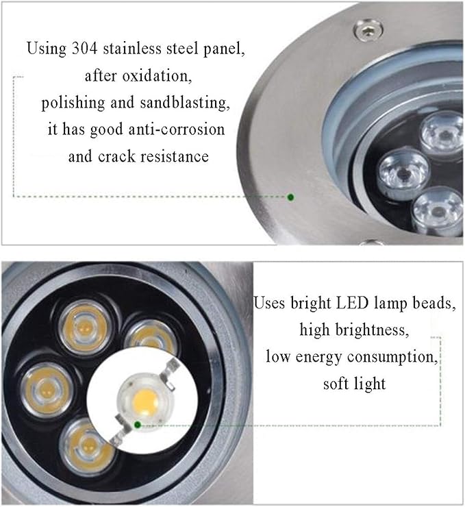 LED Garden Landscape Light - IP67 Waterproof Buried Lamp Gardens 85-265V Recessed Floor Light Adjustable Angle Underground Light High Brightness In Ground LED Lights(Red36w)