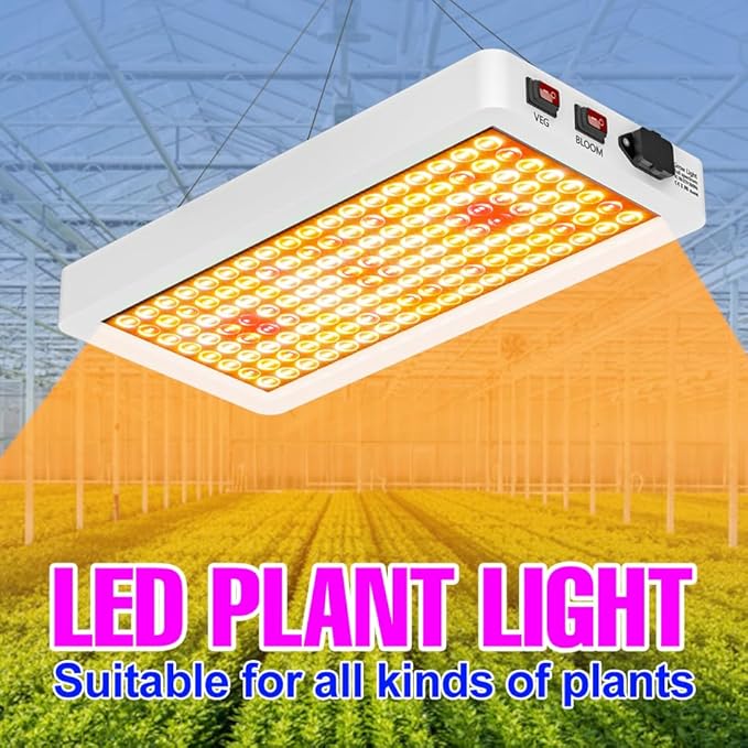 1000W Sunlight-Replicating Dimmable Grow Light with Purity Diodes for Indoor Plants Germination Veg/FruitingHydroponic Natural Sunlight for Supplemental Lighting With Adjustable Height Hooks US Plug