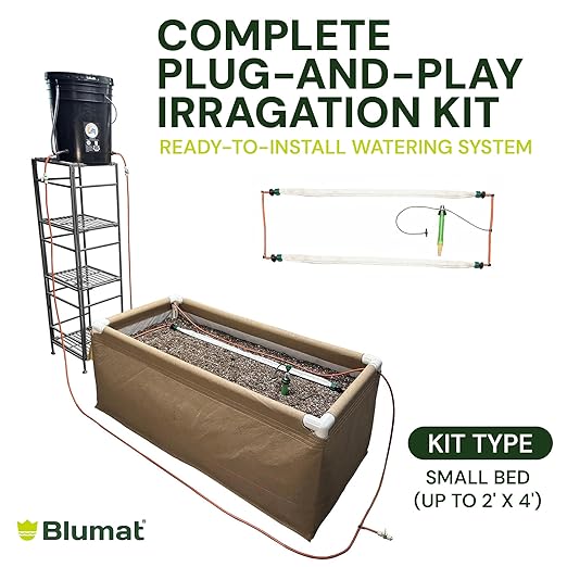 Grow Tent Irrigation Preset Blumat Kit for Small Bed (up to 2' x 4')