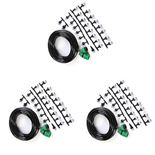 3 Set Micro Drip Watering System with Distribution Tubing Hose and Nozzle Micro Nozzle Atomization Kit Automatic Drip Irrigation Kit for Garden Yard Watering