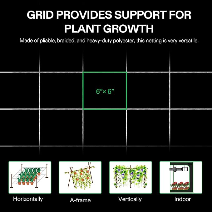 VIVOSUN VS1000 LED Grow Light Trellis Netting and Digital Hygrometer Sosen Driver Dimmable Lights Sunlike Full Spectrum