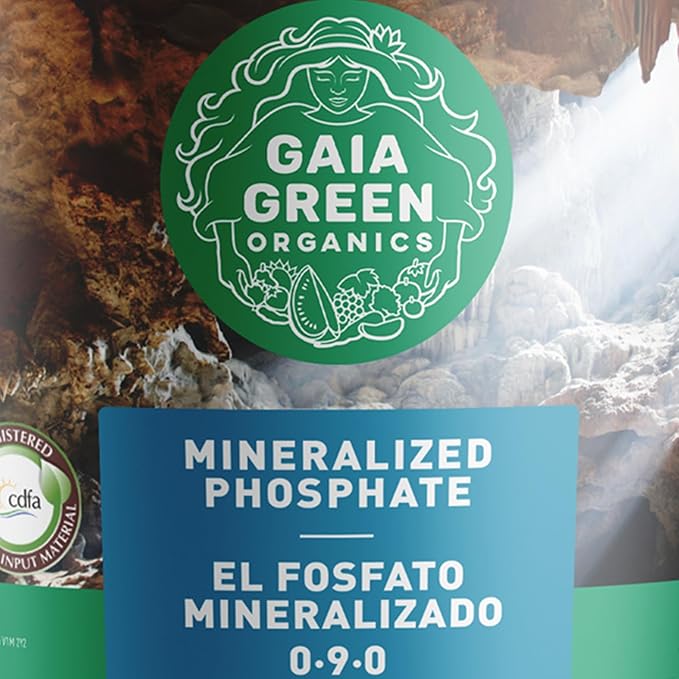 GAIA GREEN Organics Mineralized Phosphate Natural Mineral Trace Elements Soil Plant Food Amendment Supplement for Vegetables &amp Flowering Plants 2 kg