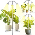 Grow Lights with 3 Heads for Indoor Plants 10-55 Inches Height Adjustable Aluminum Alloy Full Spectrum Plant Growing Lamps with Detachable Tripod Stand Auto On/Off Timer