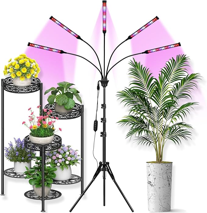 LED Grow Lights for Indoor Plants [ ] Full Spectrum Grow Light 8 in1 Auto On/Off Timing 4/8/12H Plant Lights for Indoor Growing (Full Spectrum)